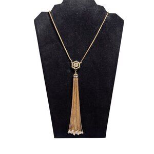 Vince Camuto Gold Tone, Rhinestone, Enamel And Cultured Pearl Necklace (6265)